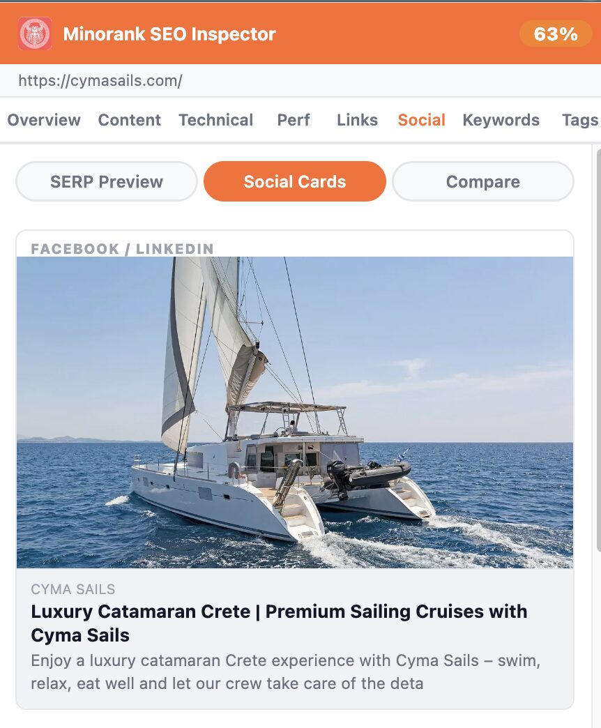 Social tab Open Graph social card preview